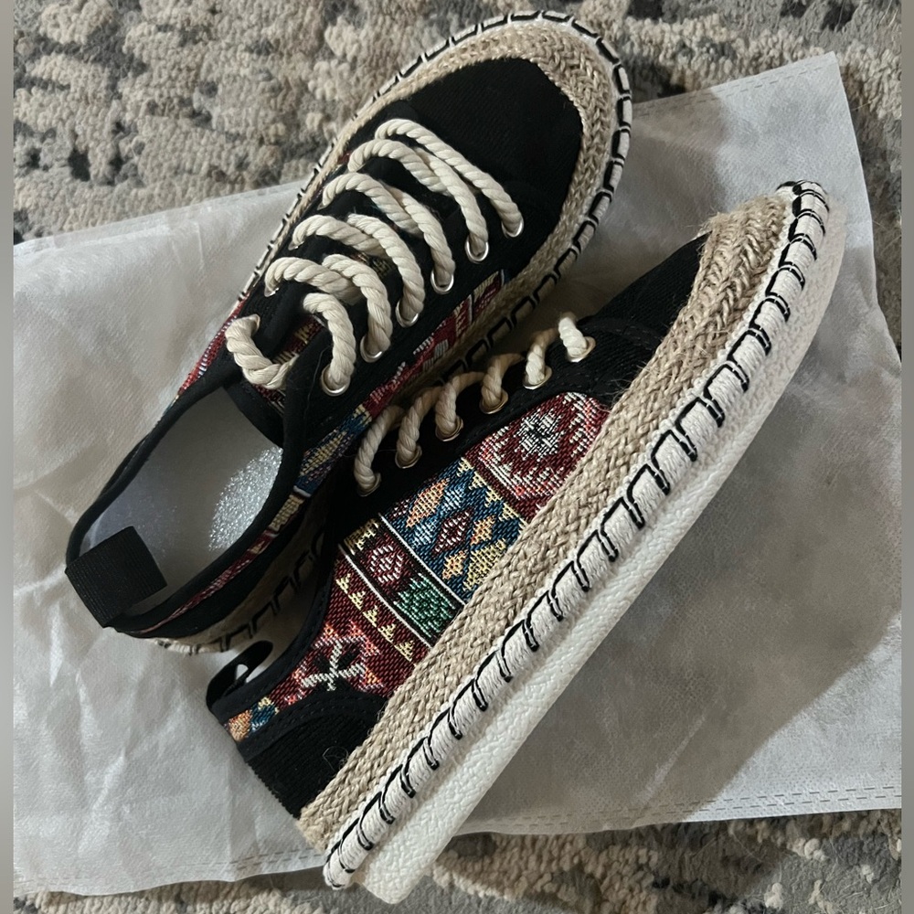 NWT Colorful Patterned Espadrilles